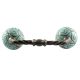 Turquoise Etched Floral Ceramic Cut Bridge Handle Online